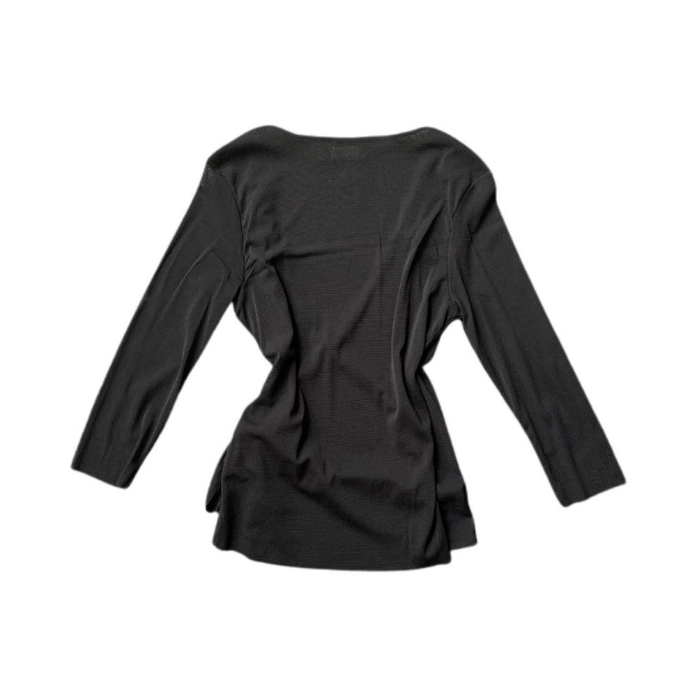 Black Sheer Wrap Top - Picture 4 of 4